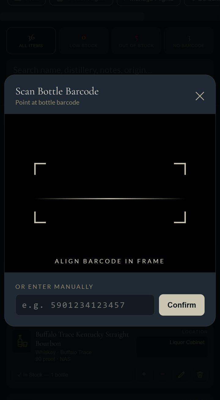 Step 1: scan the bottle's barcode